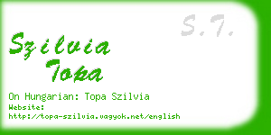 szilvia topa business card